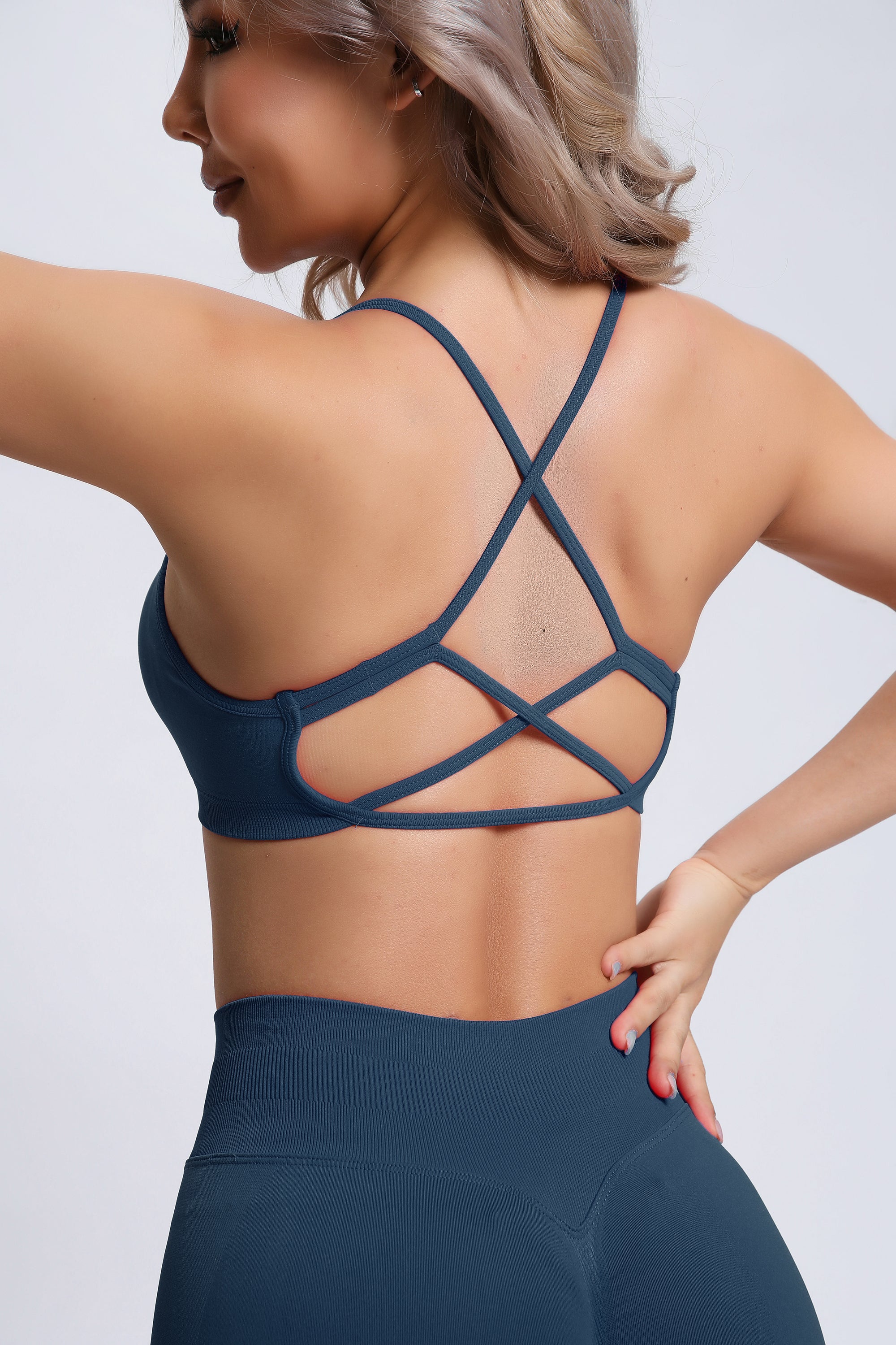 Joy | Brassière de Sport Crossback – Bleu Foncé