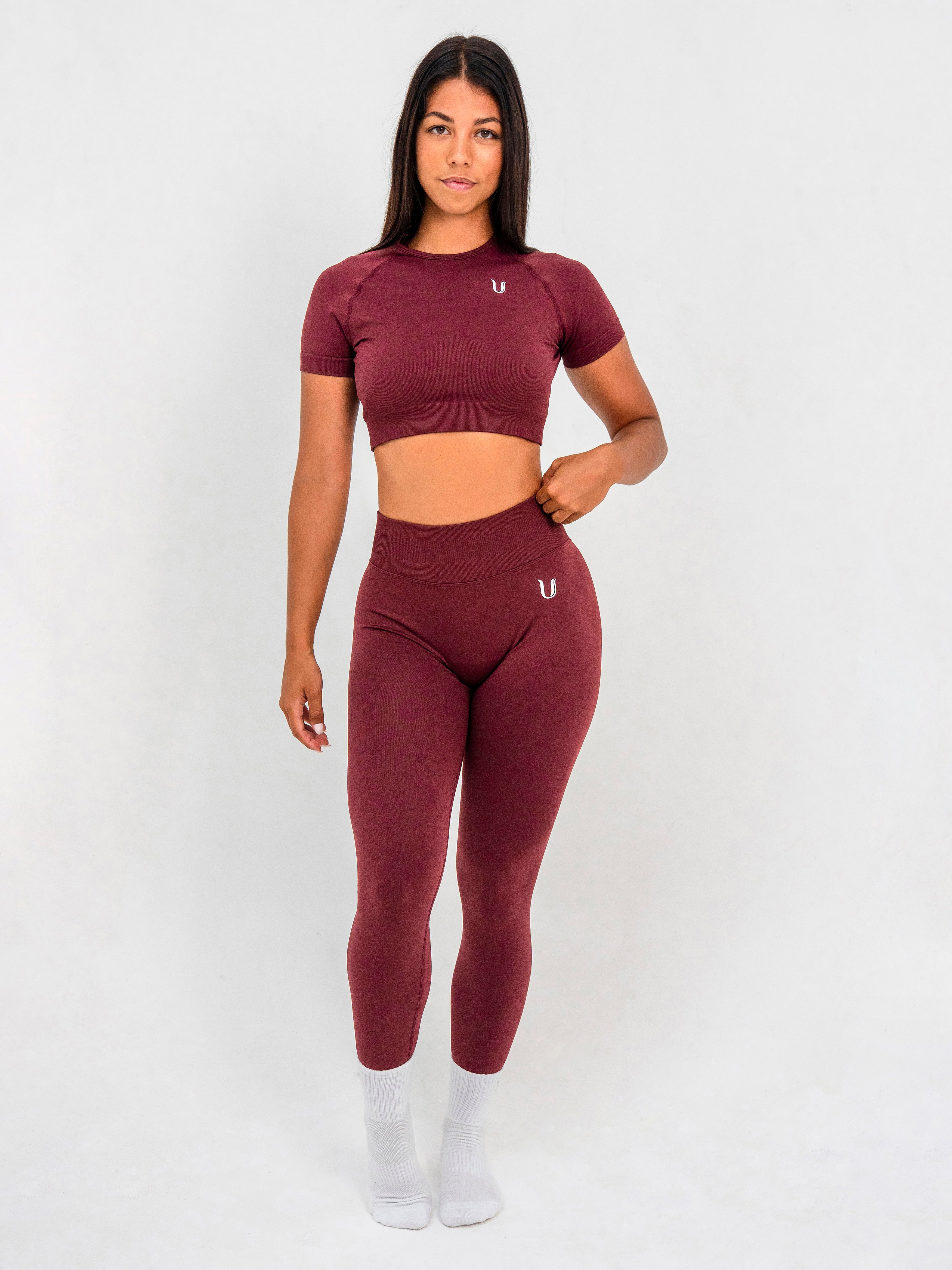 Luna | Premium Seamless Scrunch Legging - Wijnrood