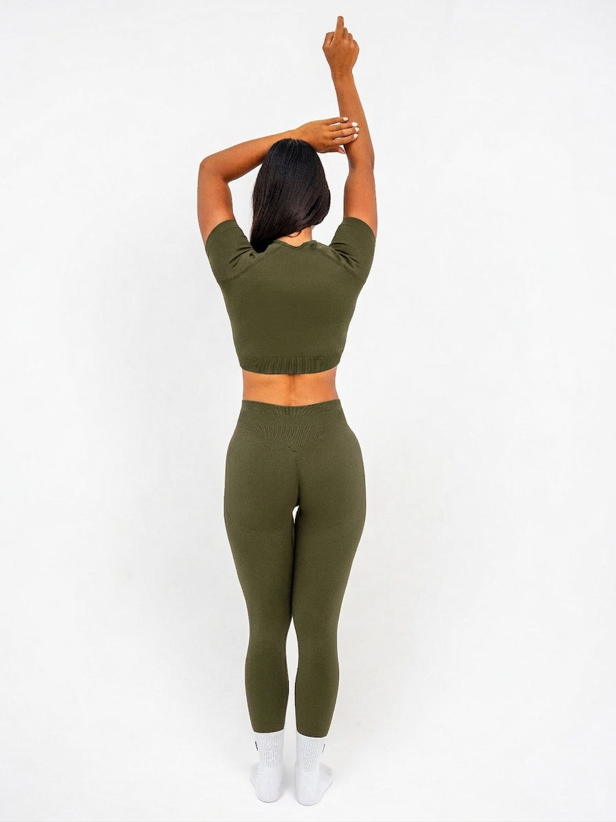 Luna | Premium Seamless Scrunch Legging - Vert