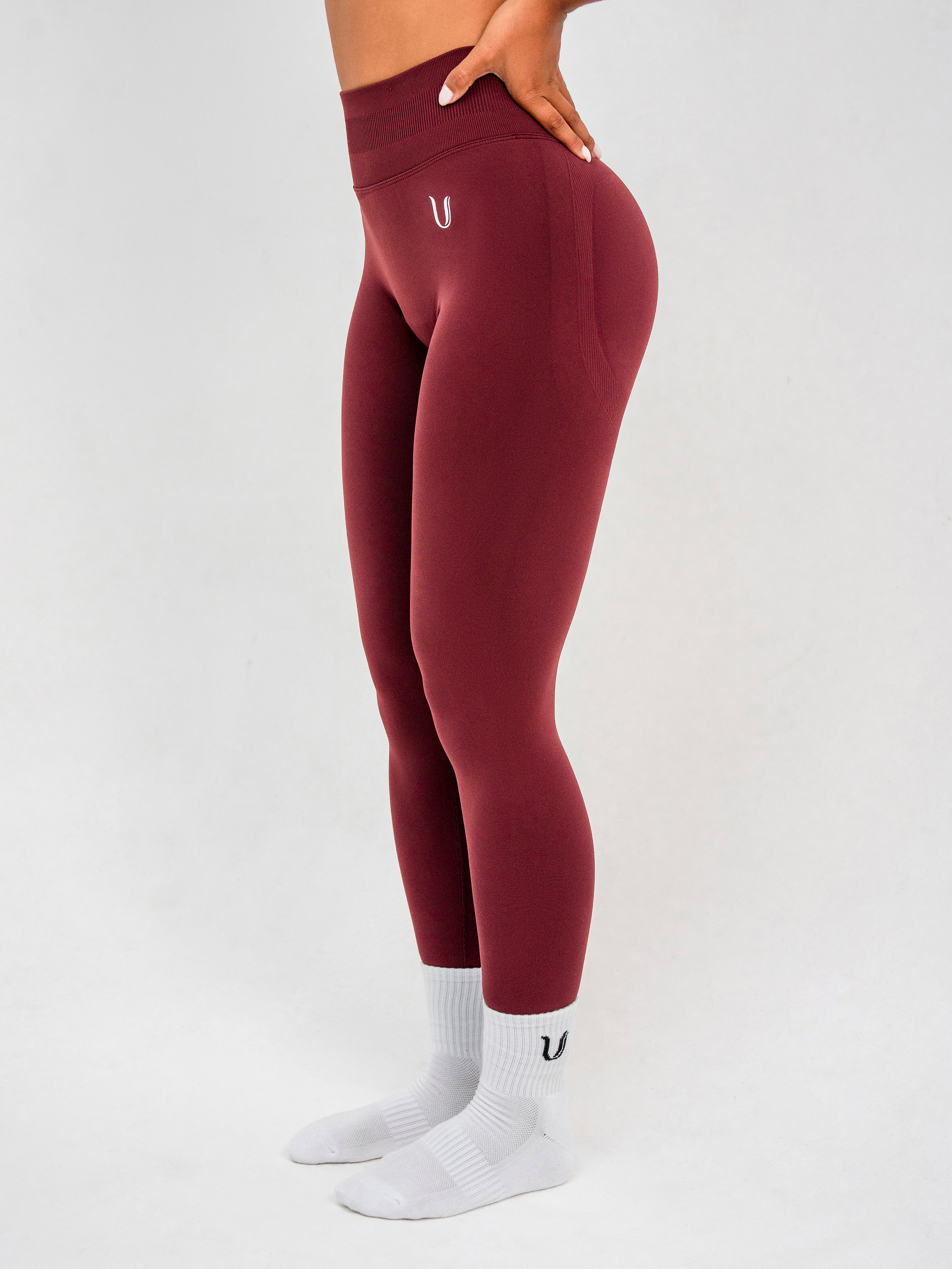 Luna | Premium Seamless Scrunch Legging - Wijnrood