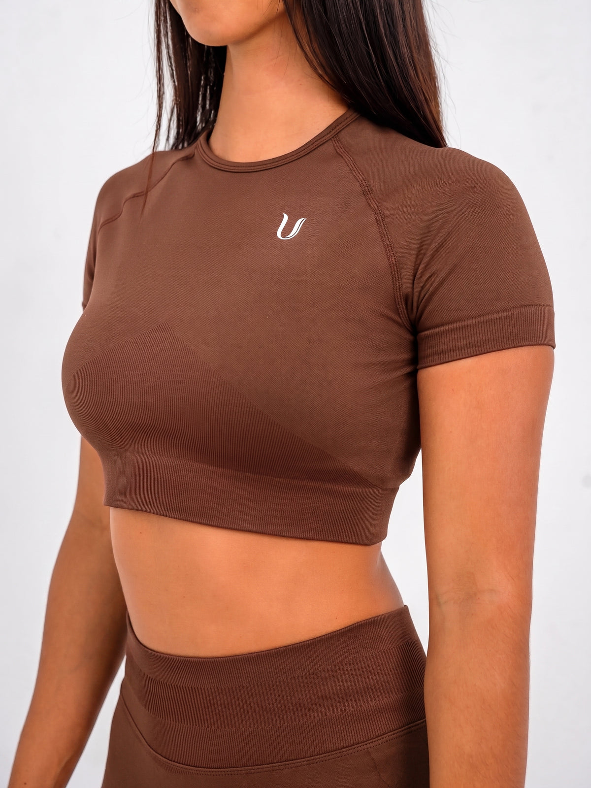 Luna | Premium Seamless Crop Top - Marron