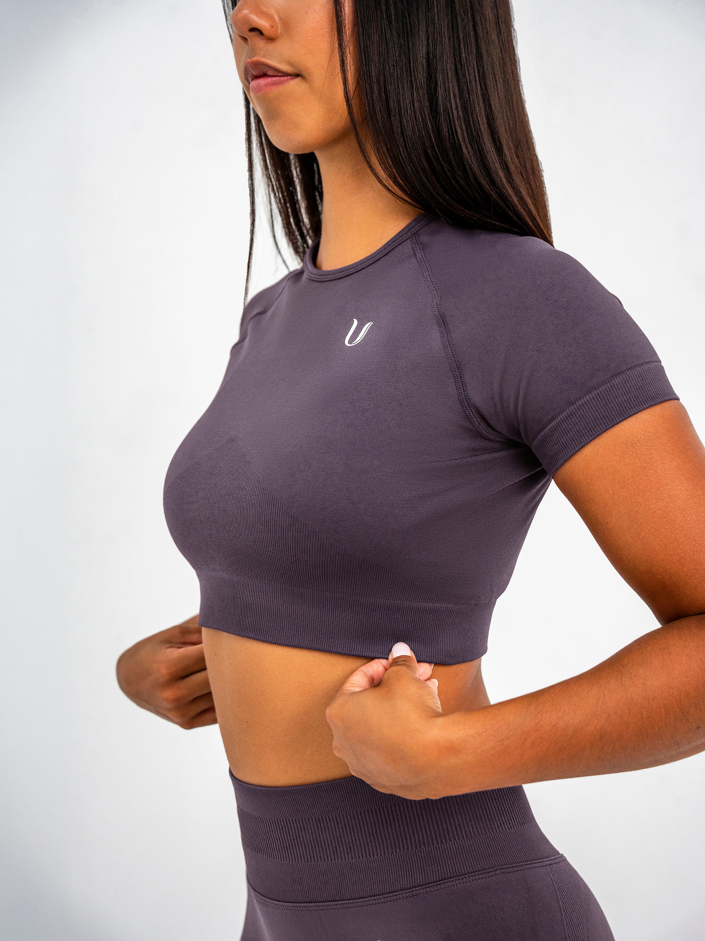 Luna | Premium Seamless Crop Top - Oudpaars