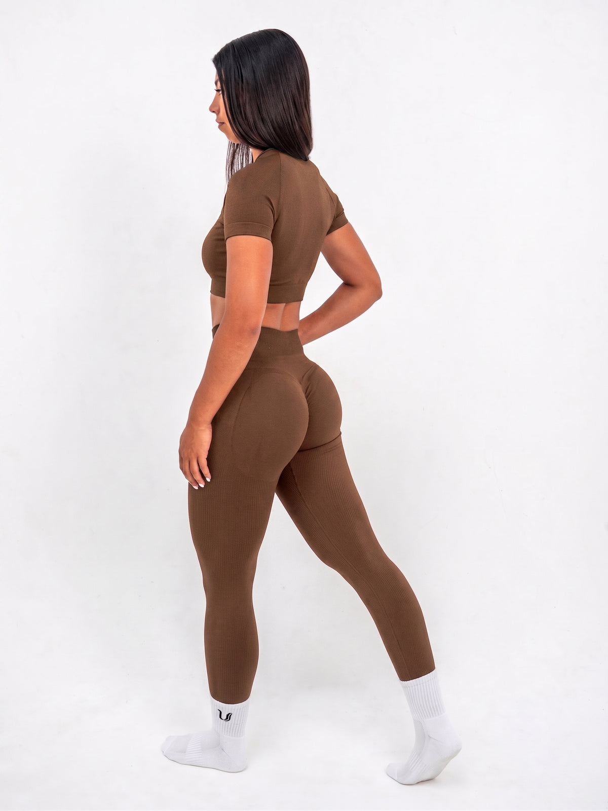 Luna | Premium Seamless Scrunch Legging - Marron