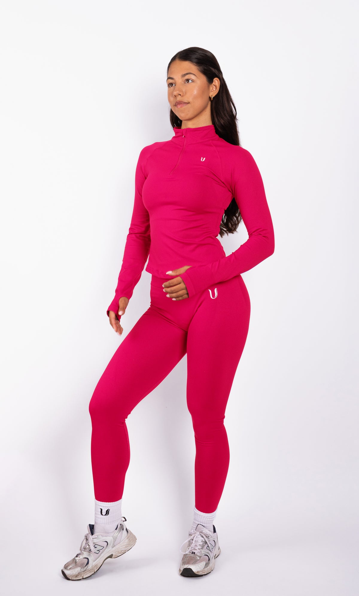 Beau | Top Demi-Zip Manches Longues - Framboise