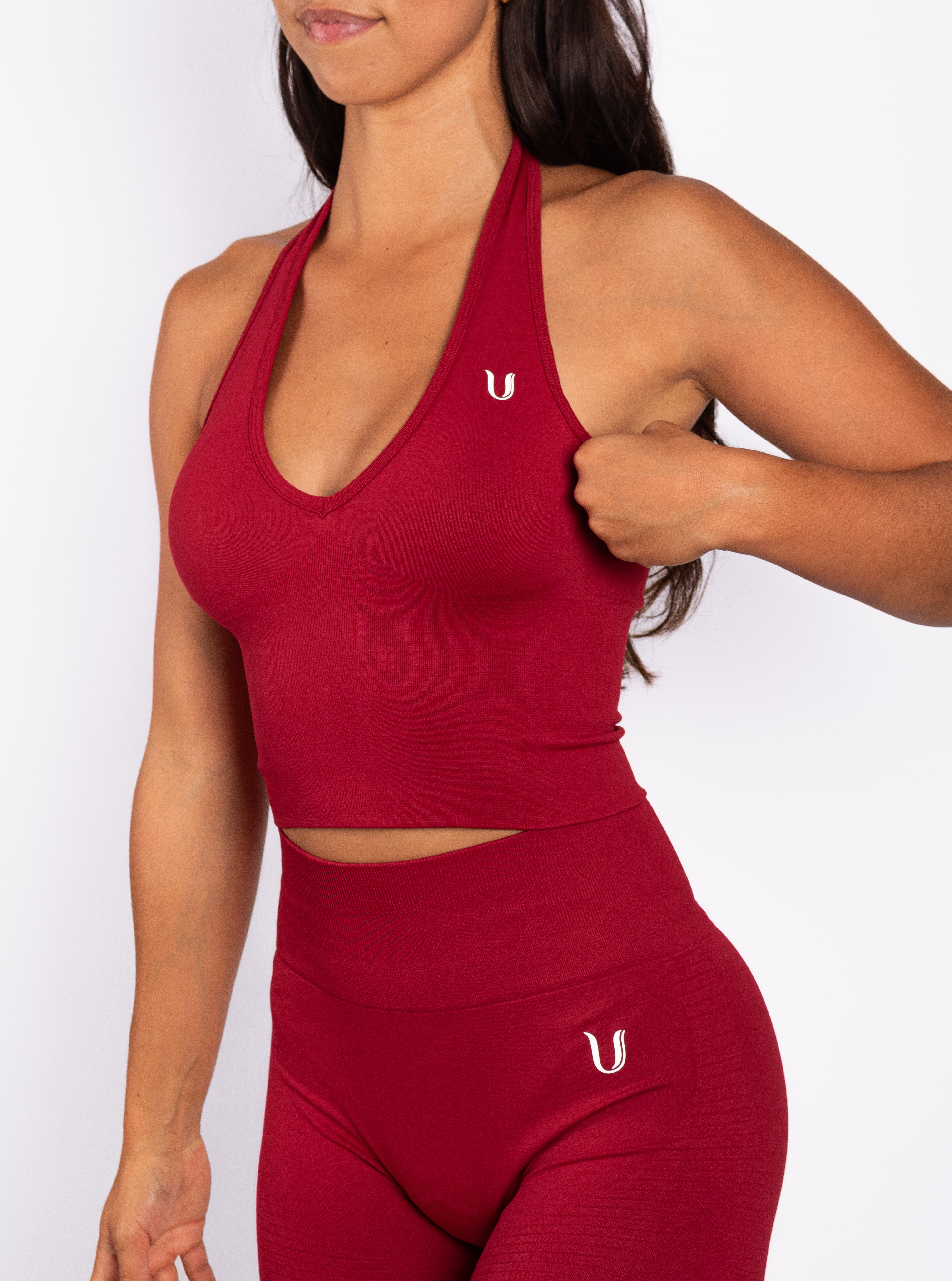 Bibi | Brassière Halter Côtelée Seamless – Rouge