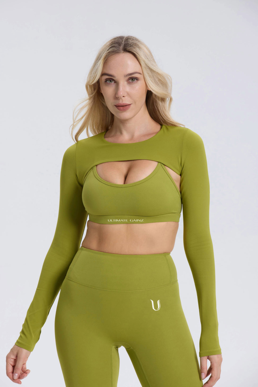 Hailey | Crop Top à Manches Longues - Vert