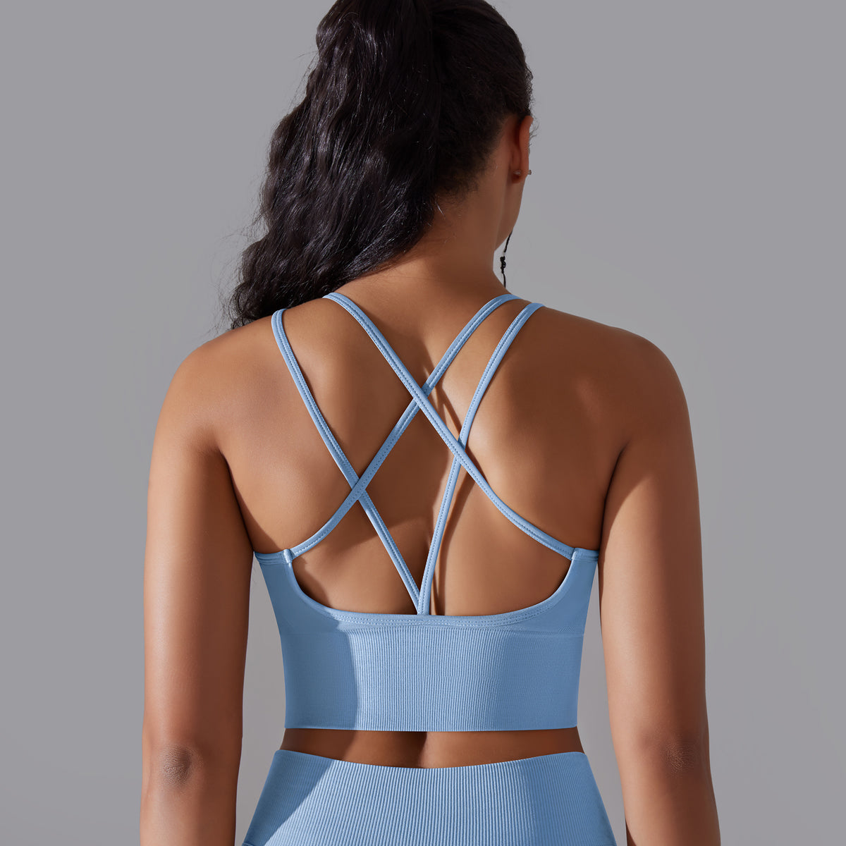 Marguerite | Soutien-gorge de sport à bretelles - Bleu ciel