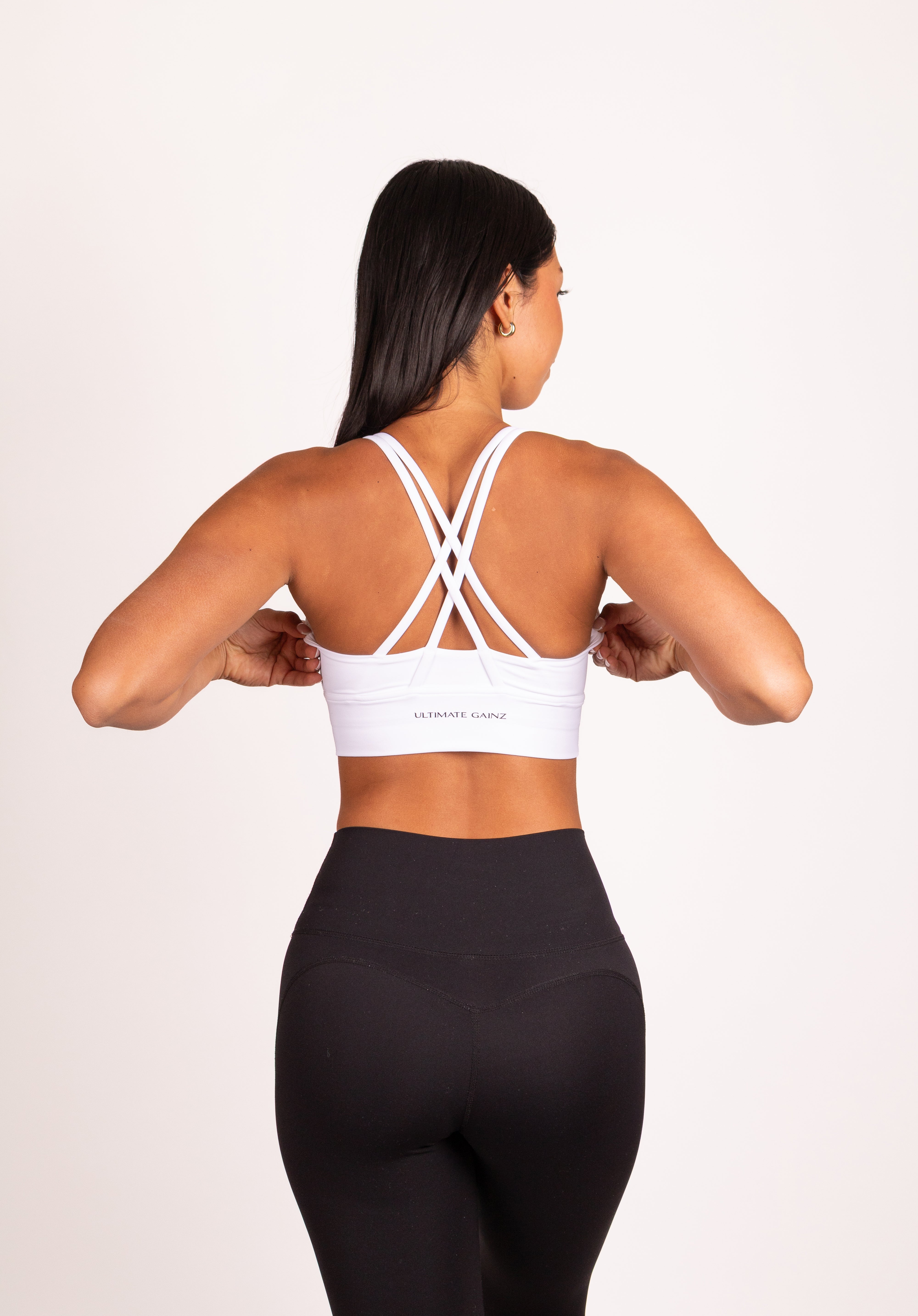 Kyra Cross  BH Wit - Dames fitness kleding zijkant