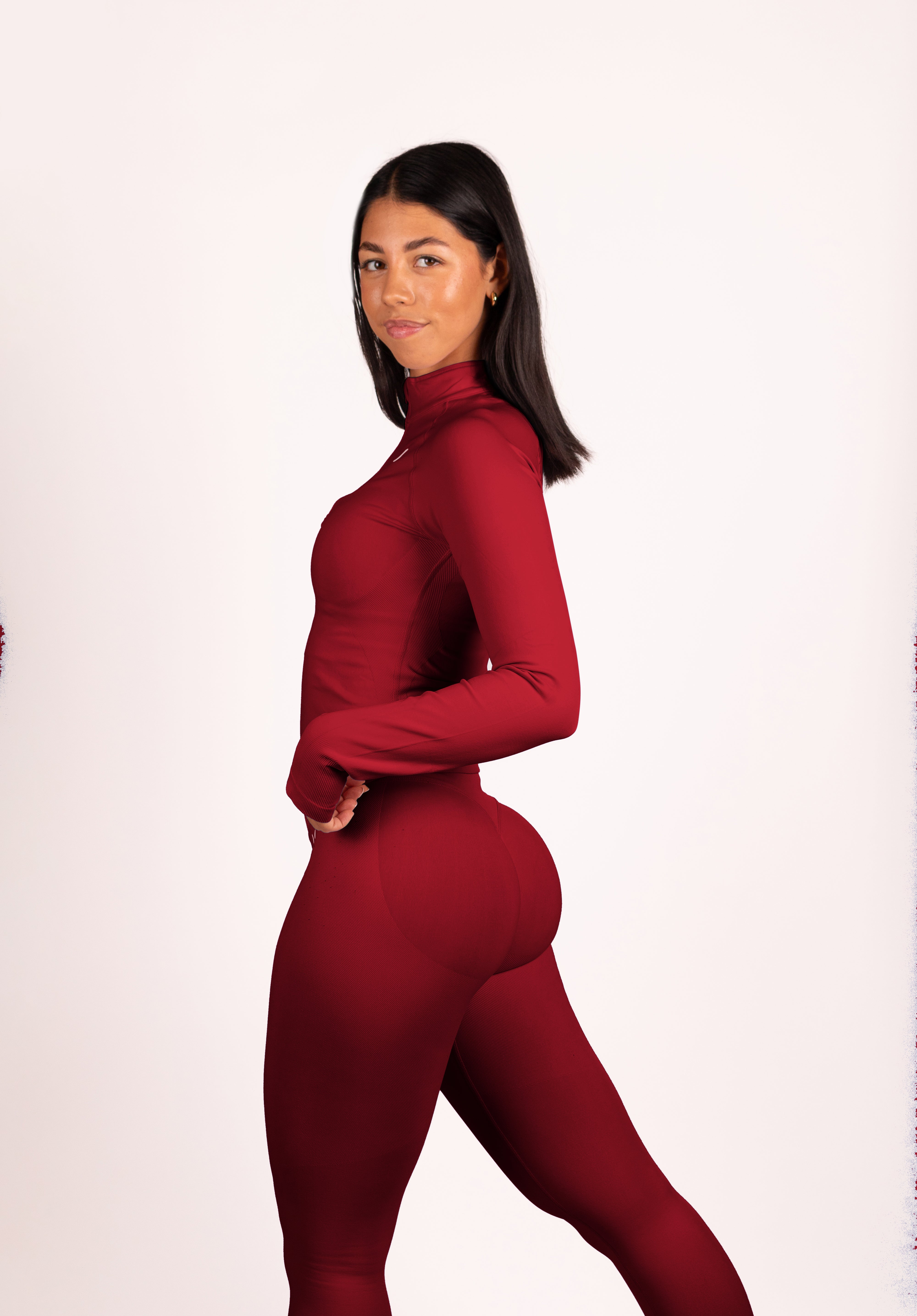 Beau Premium High Performance Scrunch Legging Rood - Dames activewear detail