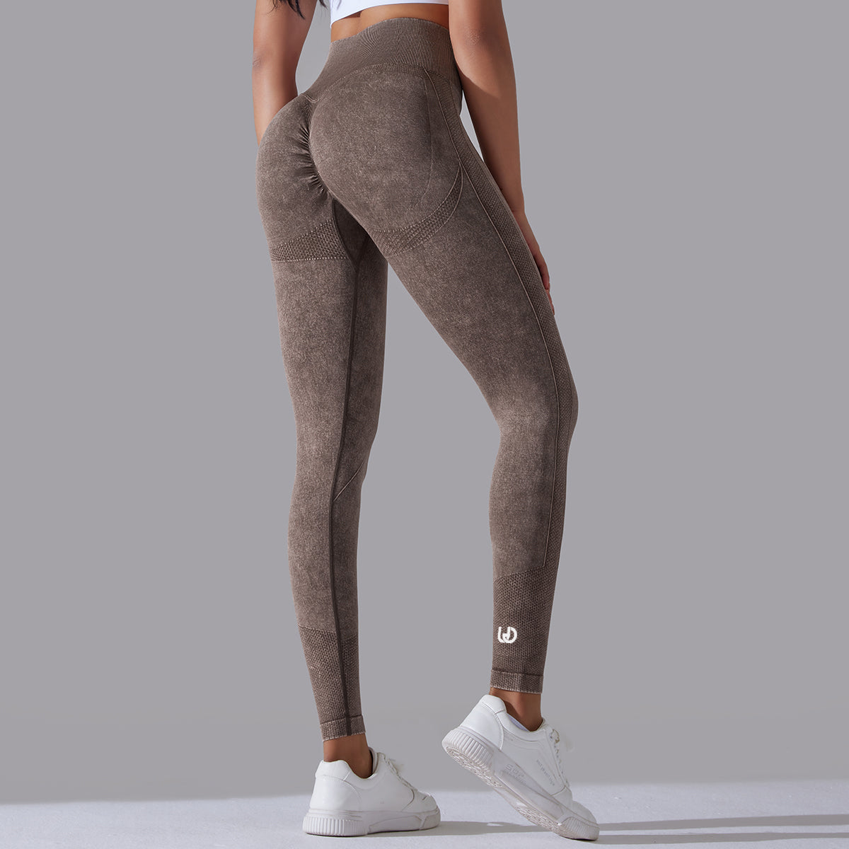 Jane | Legging Repli Motifs - Marron