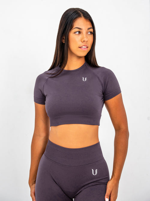 Luna | Premium Seamless Crop Top - Oudpaars