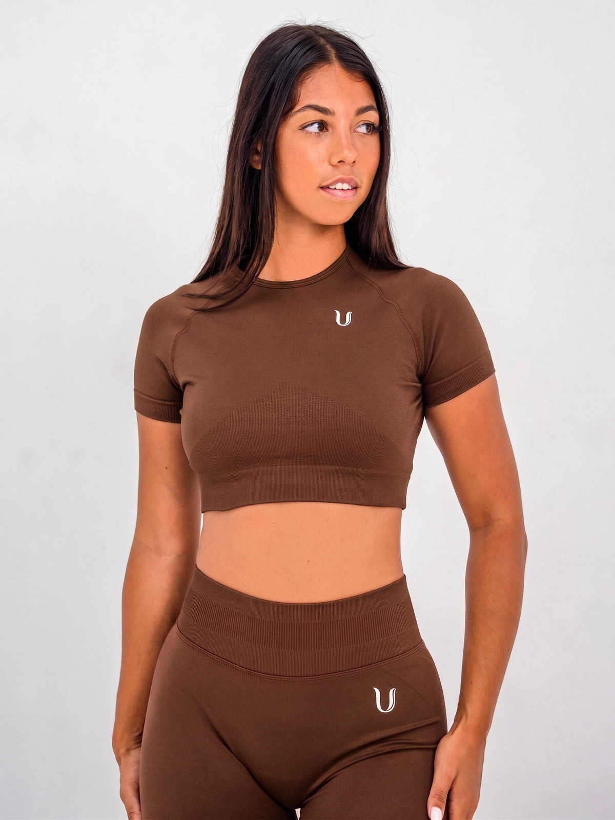 Luna | Premium Seamless Crop Top - Marron