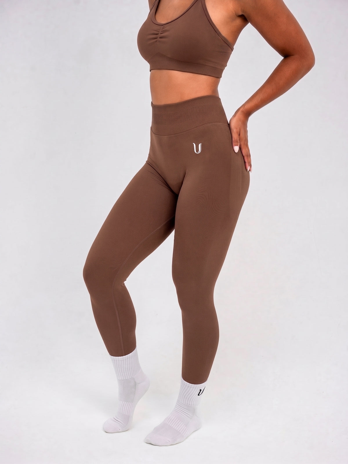 Luna | Premium Seamless Scrunch Legging - Marron