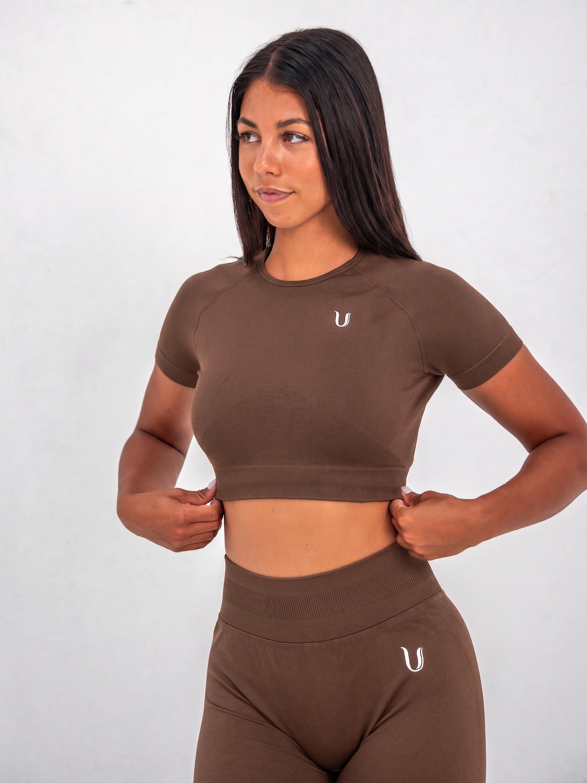 Luna | Premium Seamless Crop Top - Marron