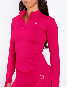 Beau | Top Demi-Zip Manches Longues - Rose