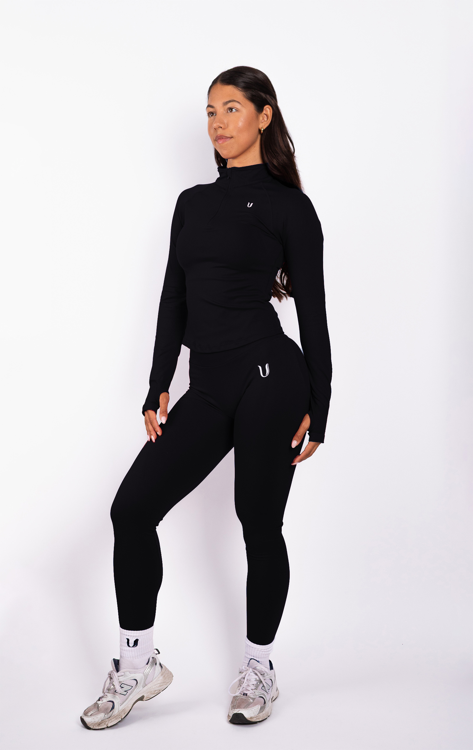 Beau Half Zip Haut Manches Longues Rouge