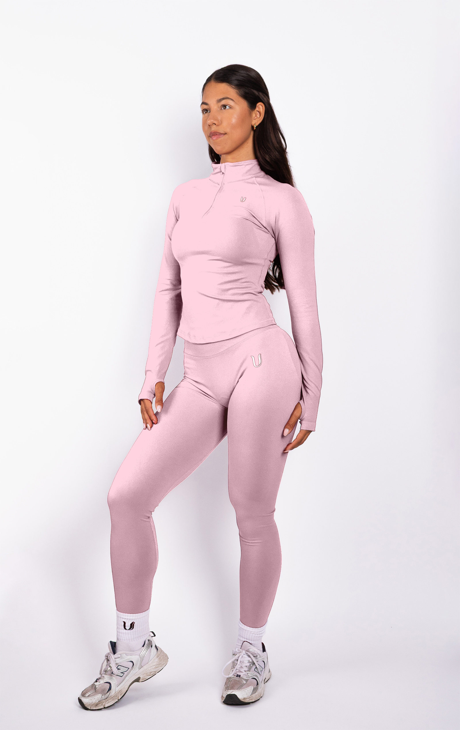 Beau Half Zip Haut Manches Longues Rouge