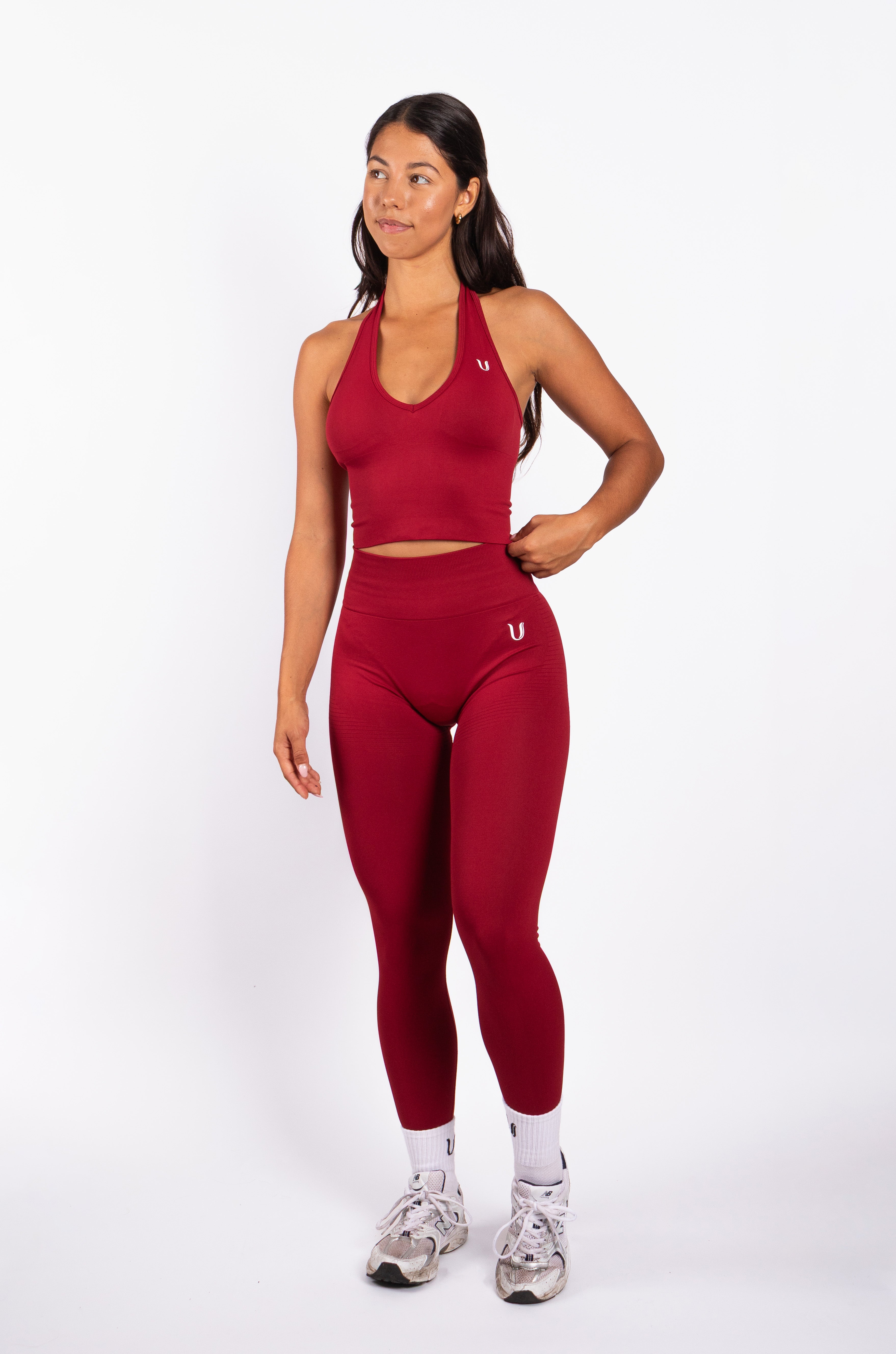 Bibi | Brassière Halter Côtelée Seamless – Rouge