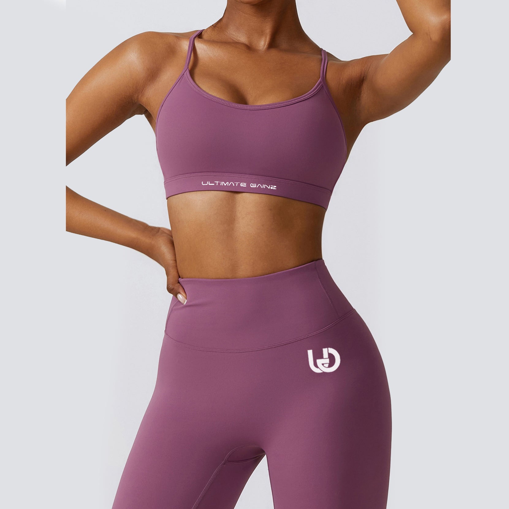 Hailey Set | Ensemble Top et Legging sans Couture - VioletClair