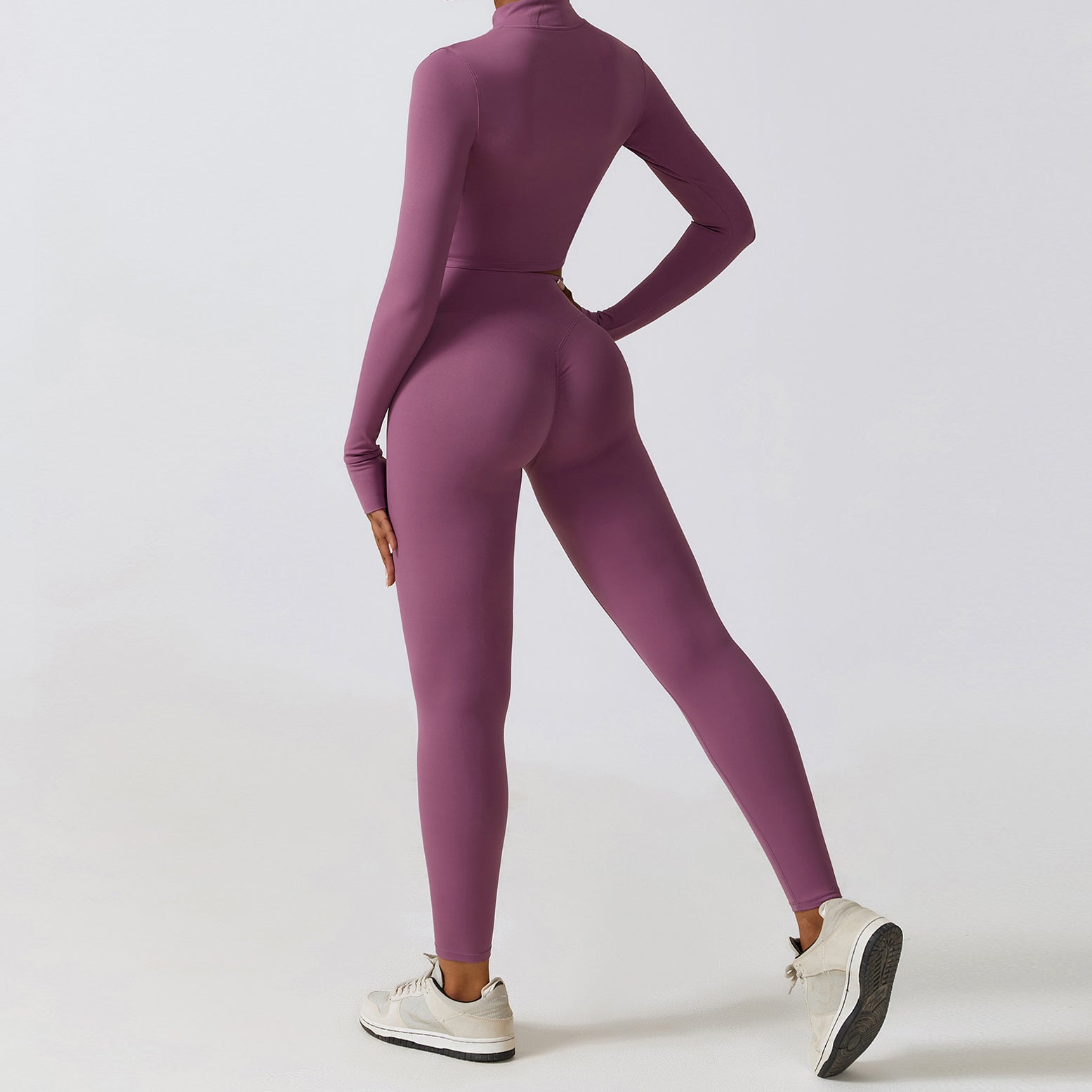 Hailey Set | Haut à Manches Longues et Legging - VioletClair