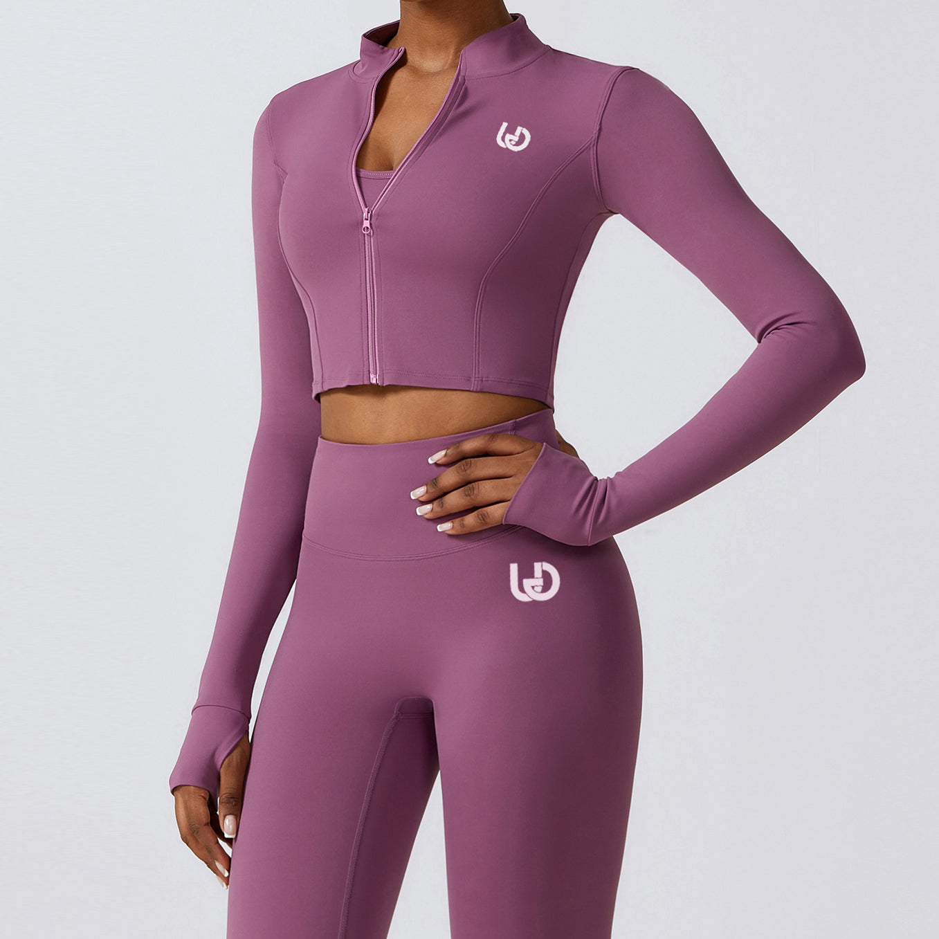 Hailey Set | Haut à Manches Longues et Legging - VioletClair