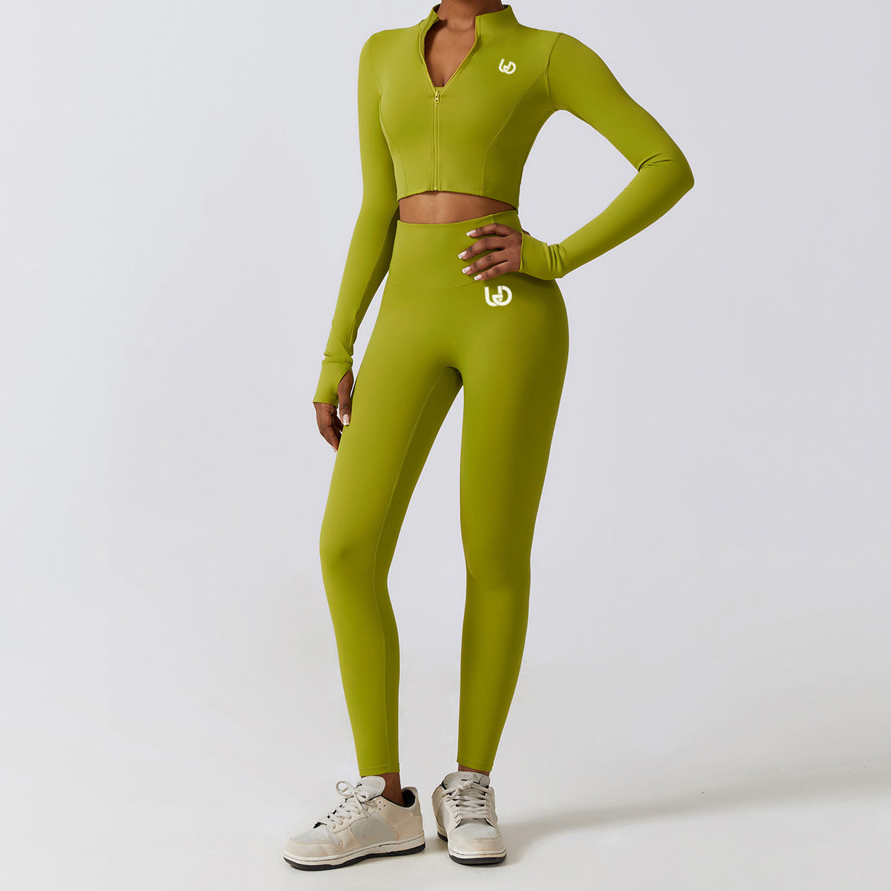 Hailey Set | Haut à Manches Longues et Legging - Matcha