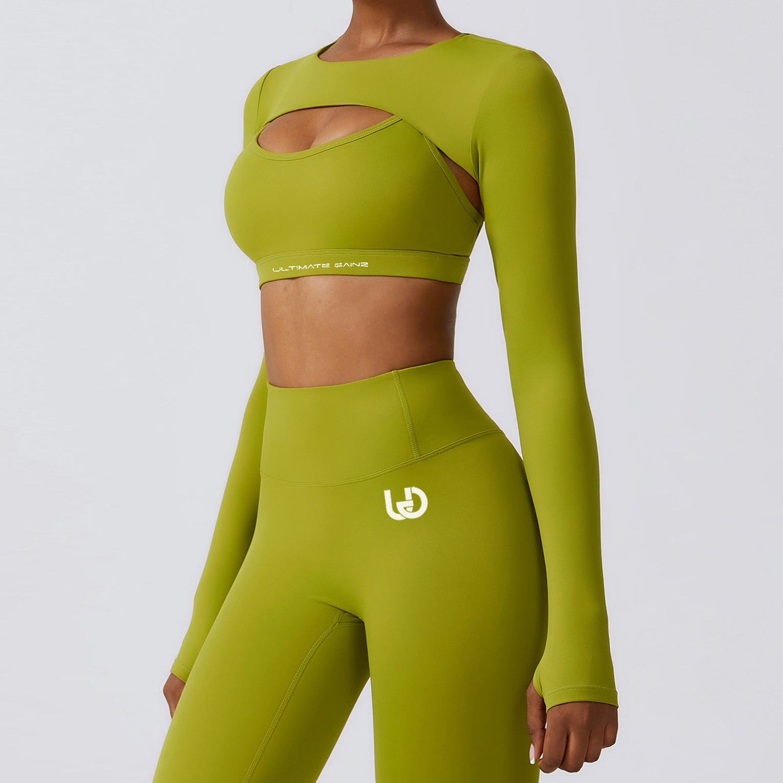 Hailey | Crop Top à Manches Longues - Vert