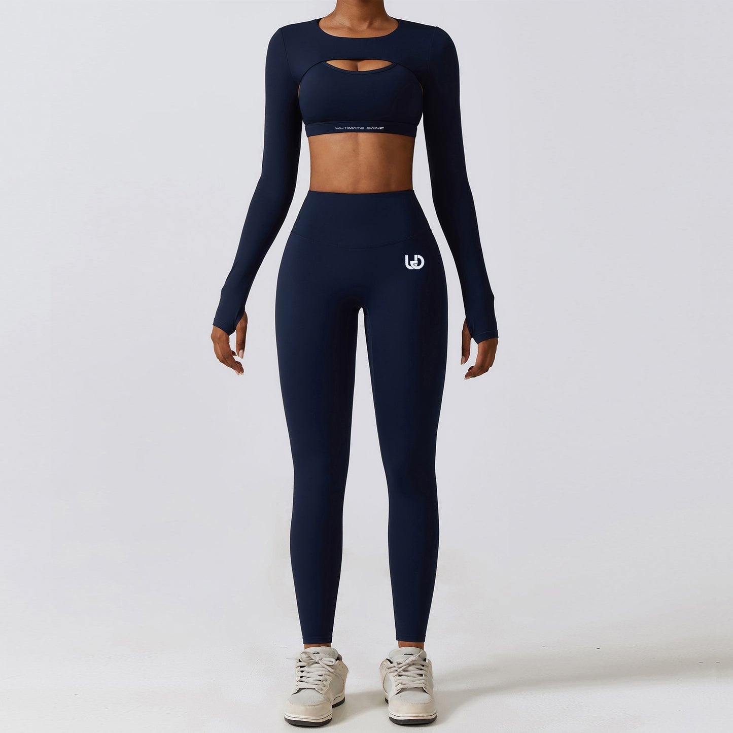 Hailey | Crop Top à Manches Longues - BleuMarine