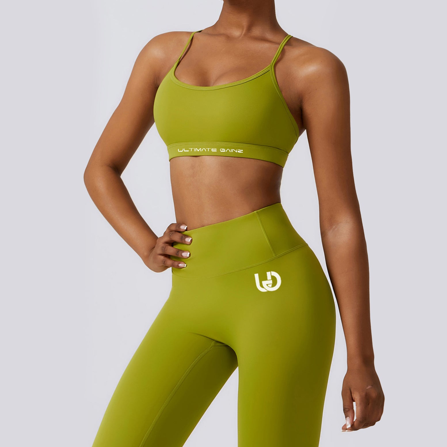 Hailey Set | Ensemble Top et Legging sans Couture - Matcha