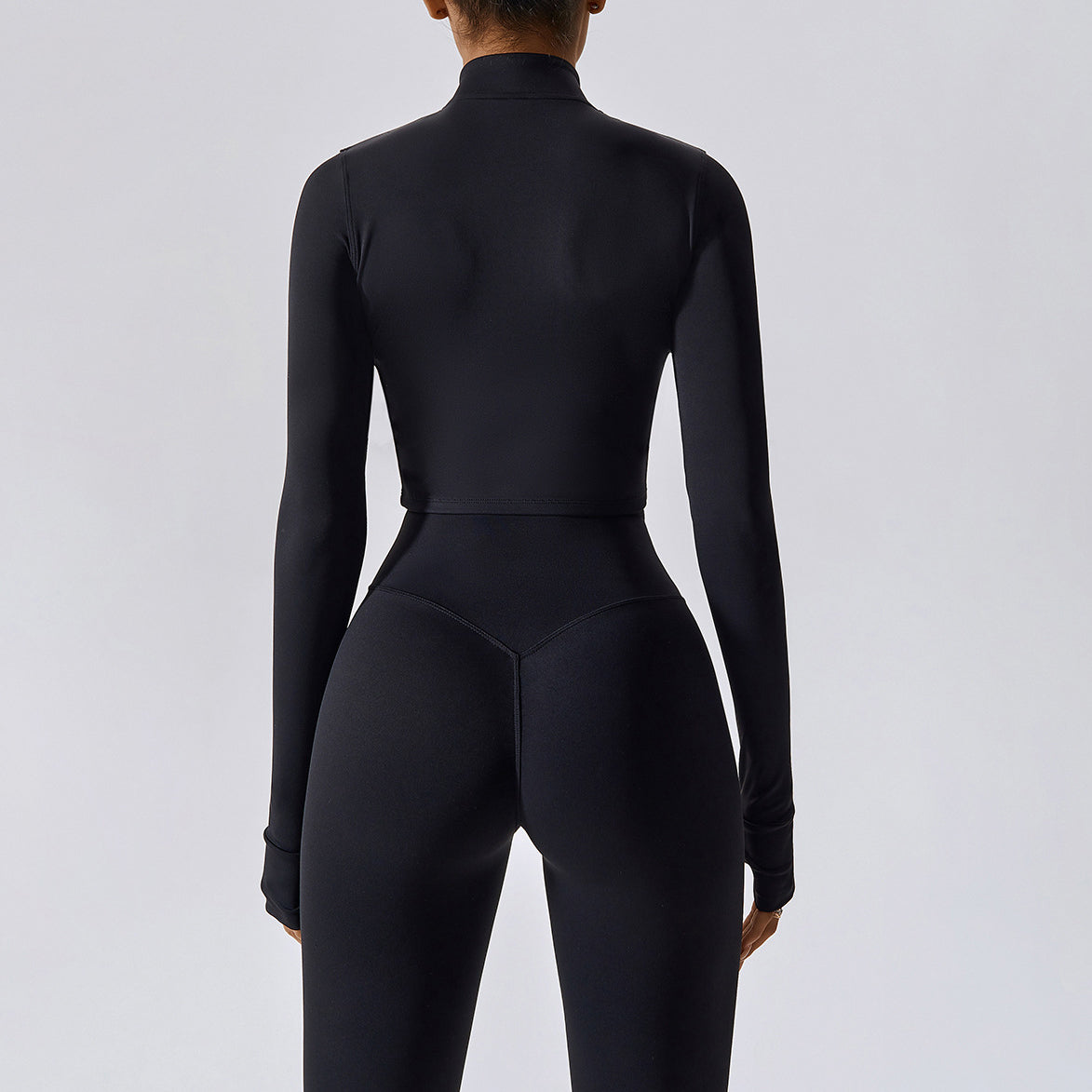 Hailey Set | Haut à Manches Longues et Legging - Noir