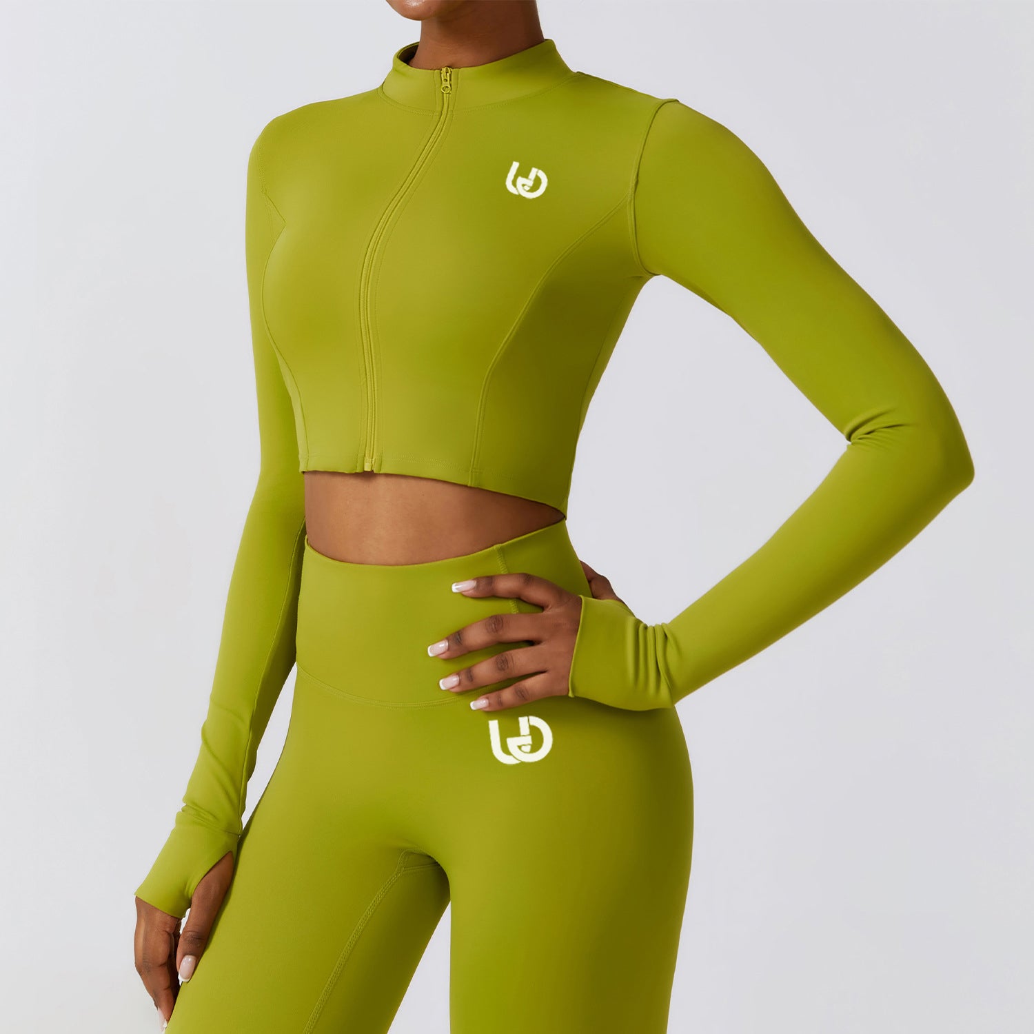 Hailey Set | Haut à Manches Longues et Legging - Matcha