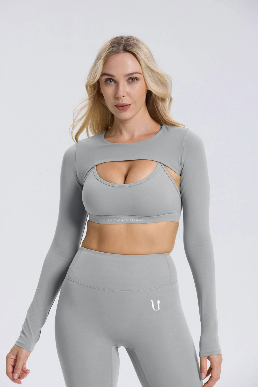 Hailey | Crop Top à Manches Longues - GrisClair