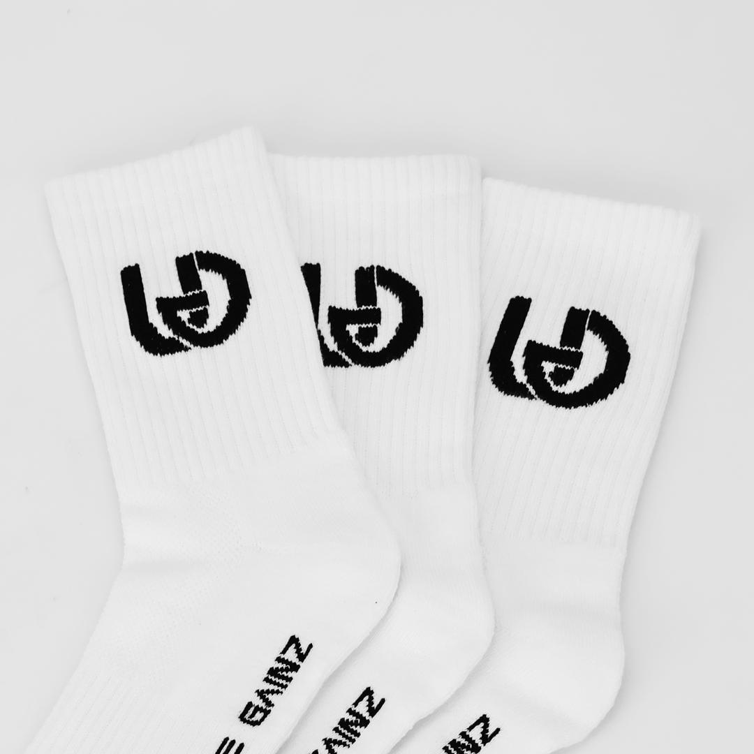 Ultimate Gainz - Chaussettes de Performance Unisexes - Blanc 1 Paire