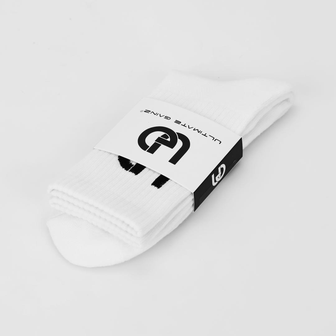 Ultimate Gainz - Chaussettes de Performance Unisexes - Blanc 1 Paire